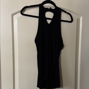 Rock & Republic Black Fitted Cut Out Tank Top Shirt S